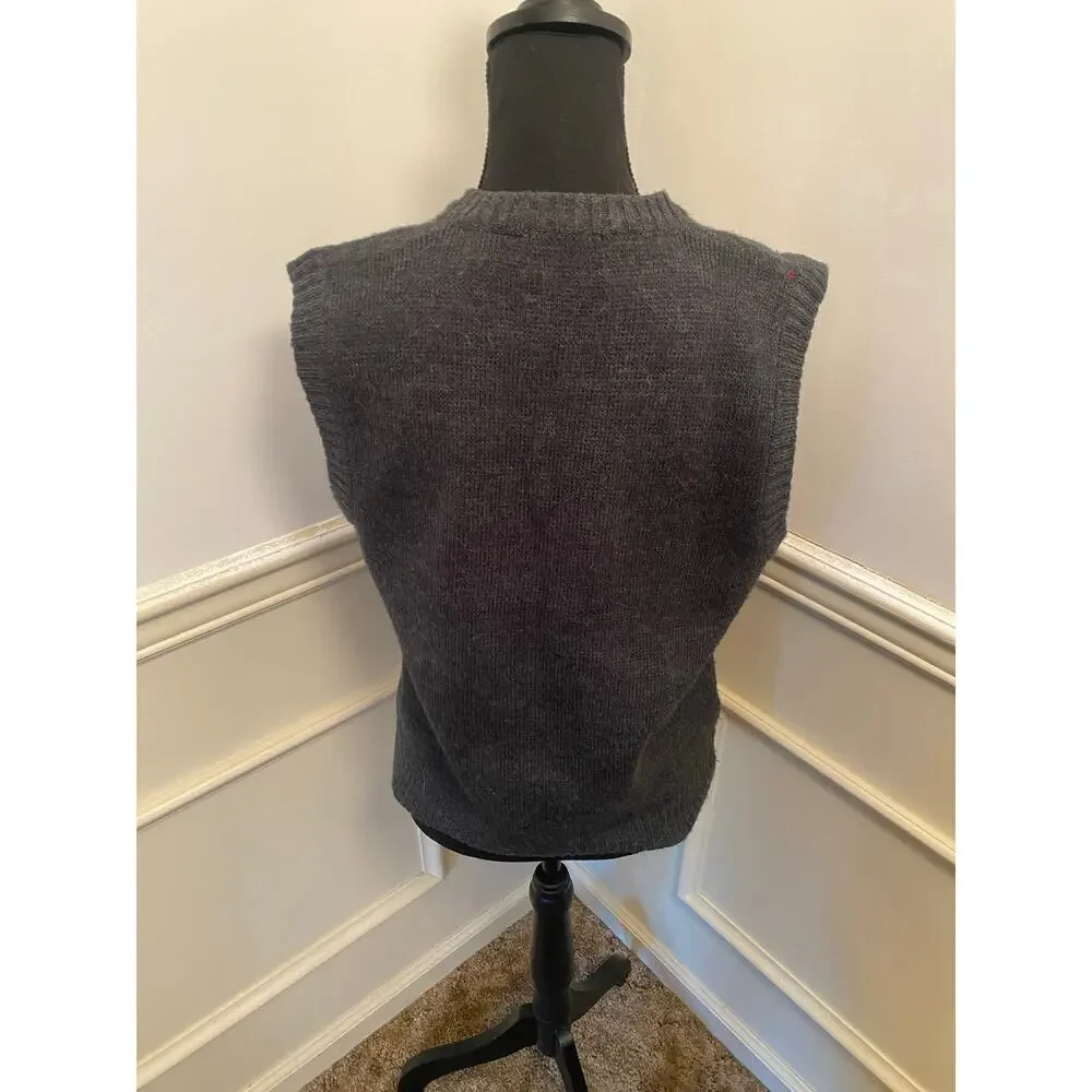 Vintage 80s The Fox Collection Argyle Sweater Vest V Neck Retro Preppy Style